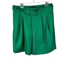 Banana Republic Bermuda Wool Pleated Shorts Kelly Green Size 10